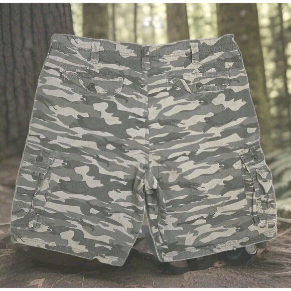 Lee Cargo Short Rugged Canvas Tech Pocket Green/Tan Camo Men's 40 SEE DESC - Picture 2 of 12
